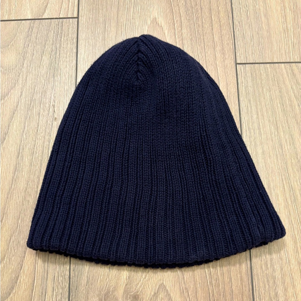 Classic Ribbed Knit Beanie, Navy Blue, OS.